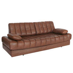 Leather and Chrome Sofa Bed by De Sede