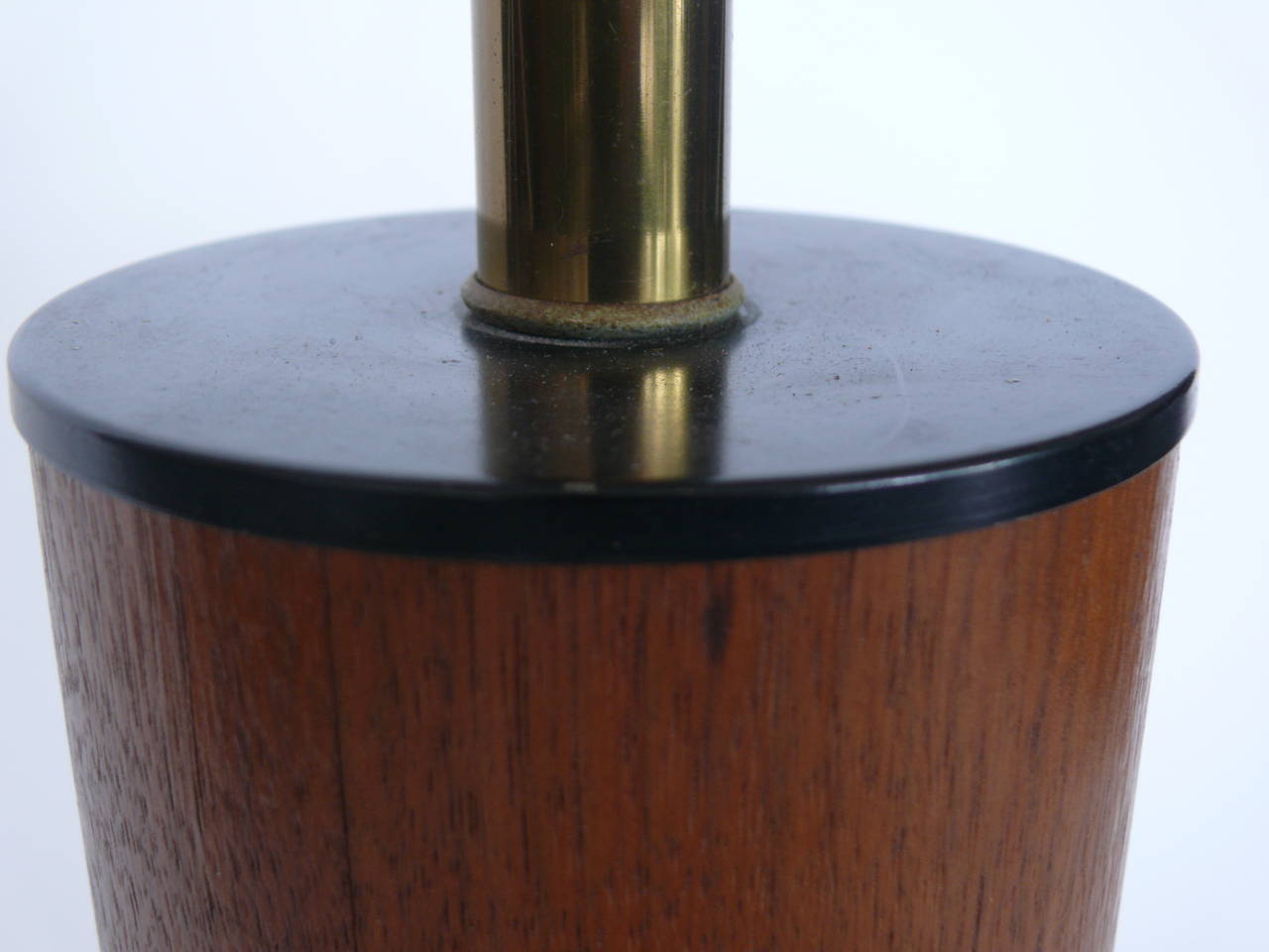 Mid-20th Century Danish Wood and Leather Lamp