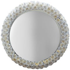 Barovier Flower Glass Back Lit Mirror