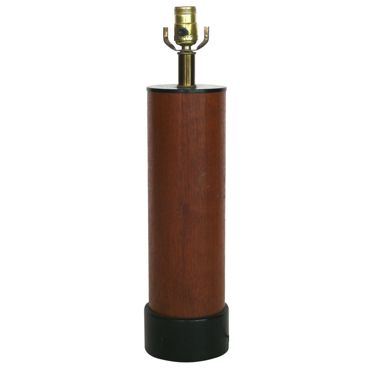 Danish Wood and Leather Lamp