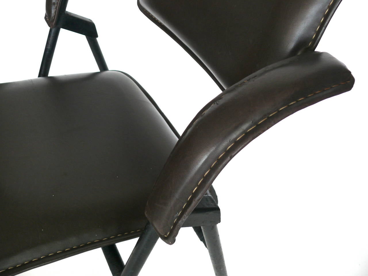 Jacques Quinet Leather and Iron Chair 2