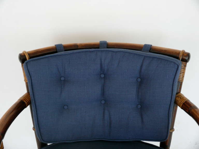 Mid-20th Century Rattan and Bamboo Armchairs by Ficks Reed