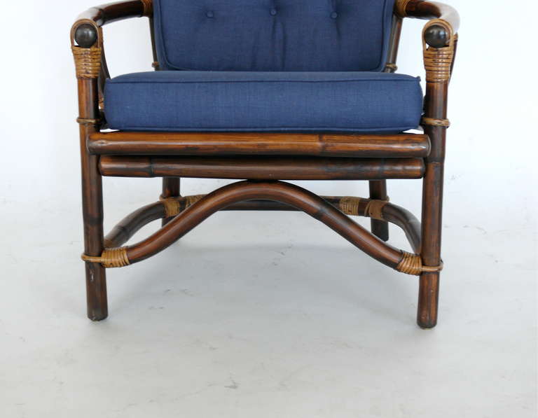 Rattan and Bamboo Armchairs by Ficks Reed 1