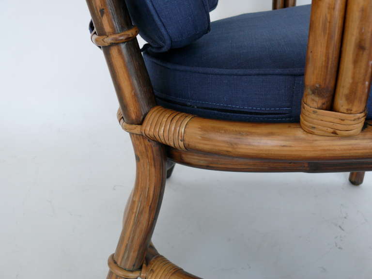 Rattan and Bamboo Armchairs by Ficks Reed 3