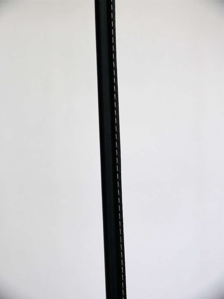 Wilshier Leather Wrapped Floor Lamp by Orange Los Angeles  In Excellent Condition For Sale In Beverly Hills, CA