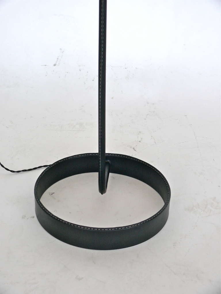 Contemporary Wilshier Leather Wrapped Floor Lamp by Orange Los Angeles  For Sale