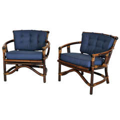 Rattan and Bamboo Armchairs by Ficks Reed