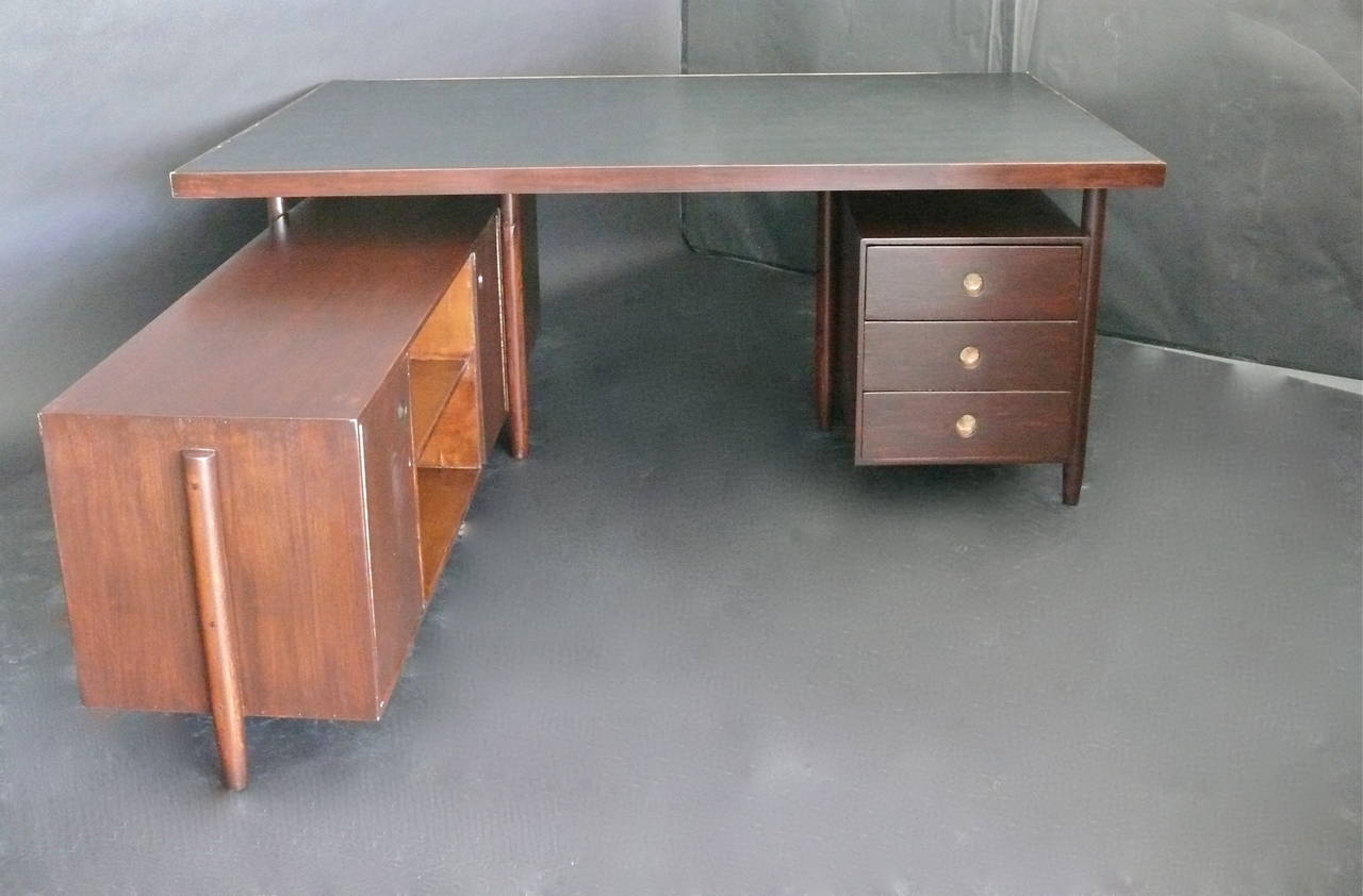 Leather Desk by Pierre Jeanneret