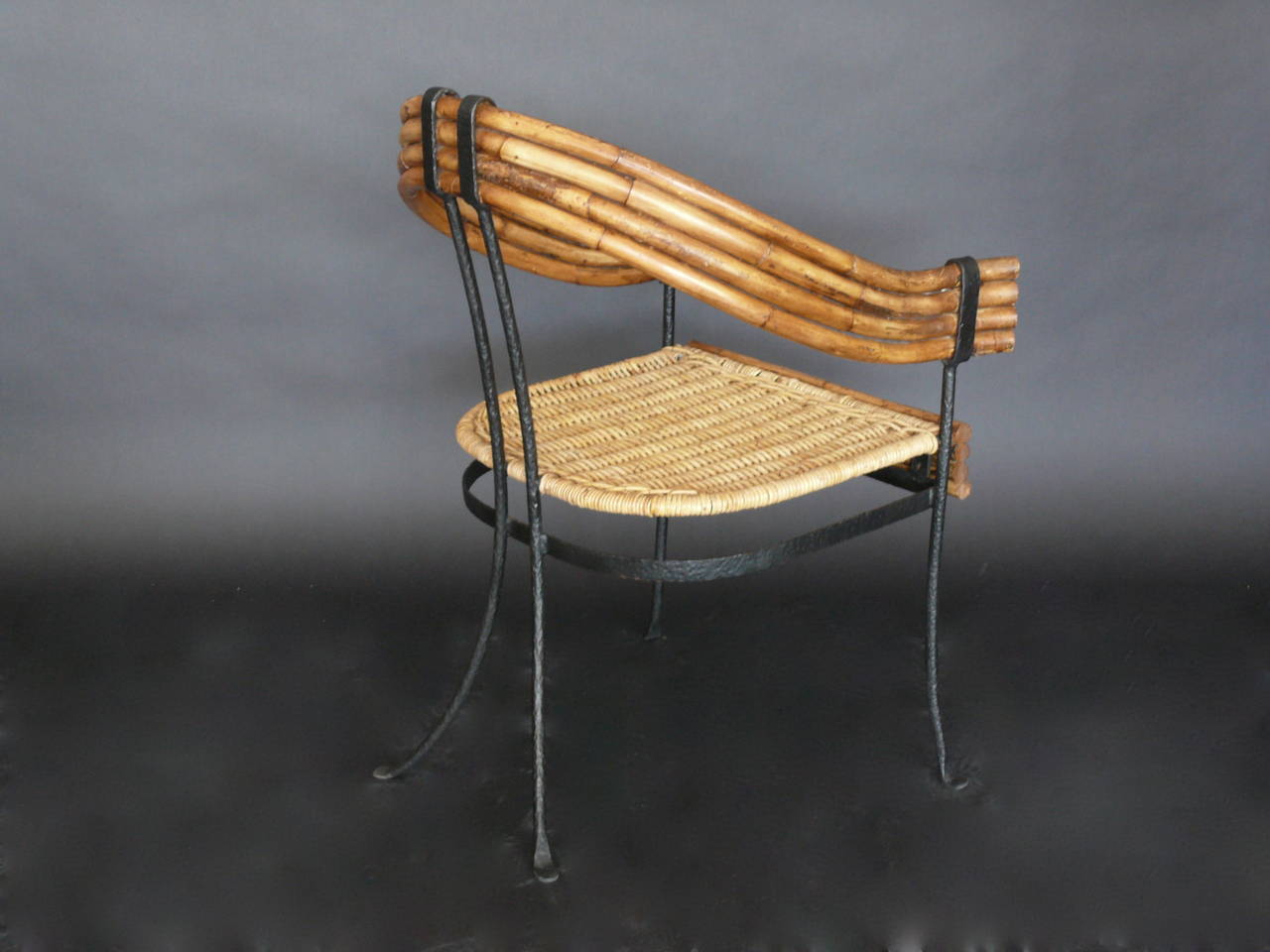 Mid-20th Century Iron and Bamboo Chairs