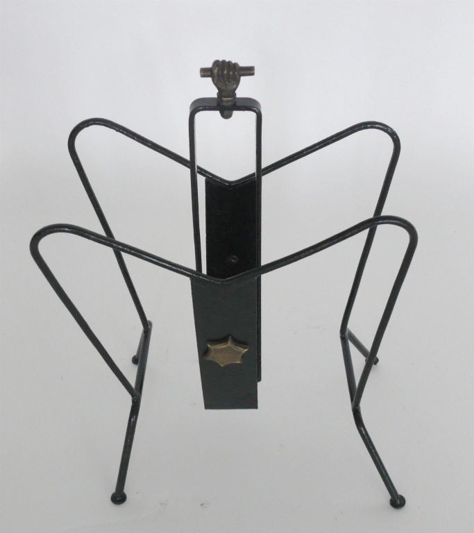 French Jacques Adnet Style Magazine Stand