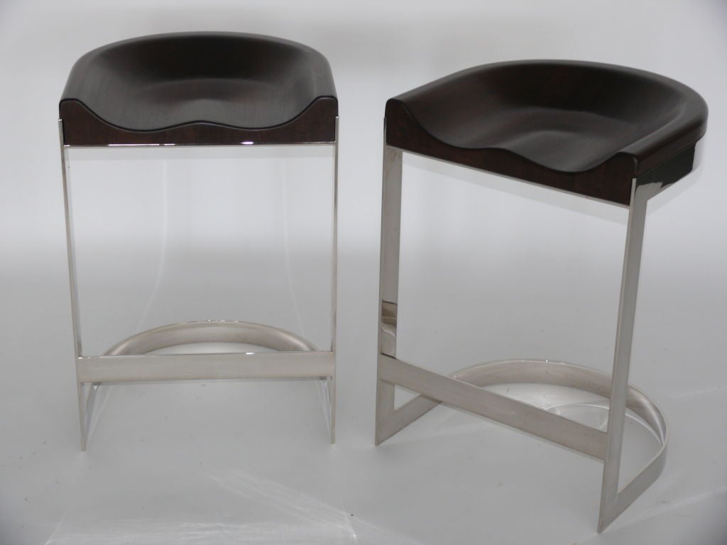 Walnut Counter Saddle Stools