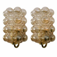 Pair of Amber Bubble Sconces