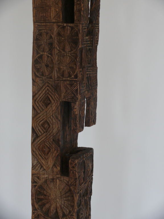Folk Art Hand Carved Wood Totem Pole