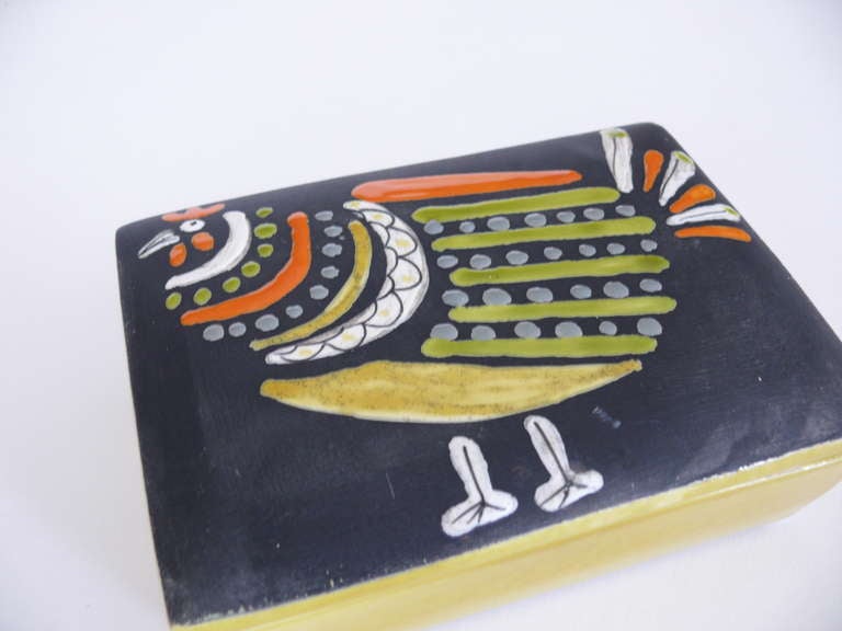 Mid-20th Century Ceramic Chicken Box by Raymor