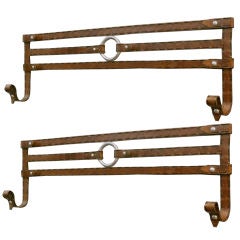French Jacques Adnet Style Wall Hooks