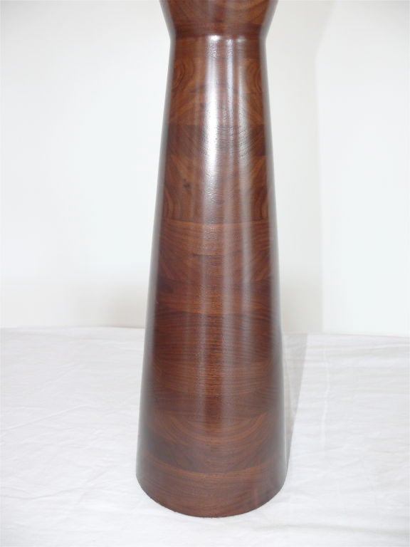 Solid Walnut Stacked Lamp In Excellent Condition In Beverly Hills, CA