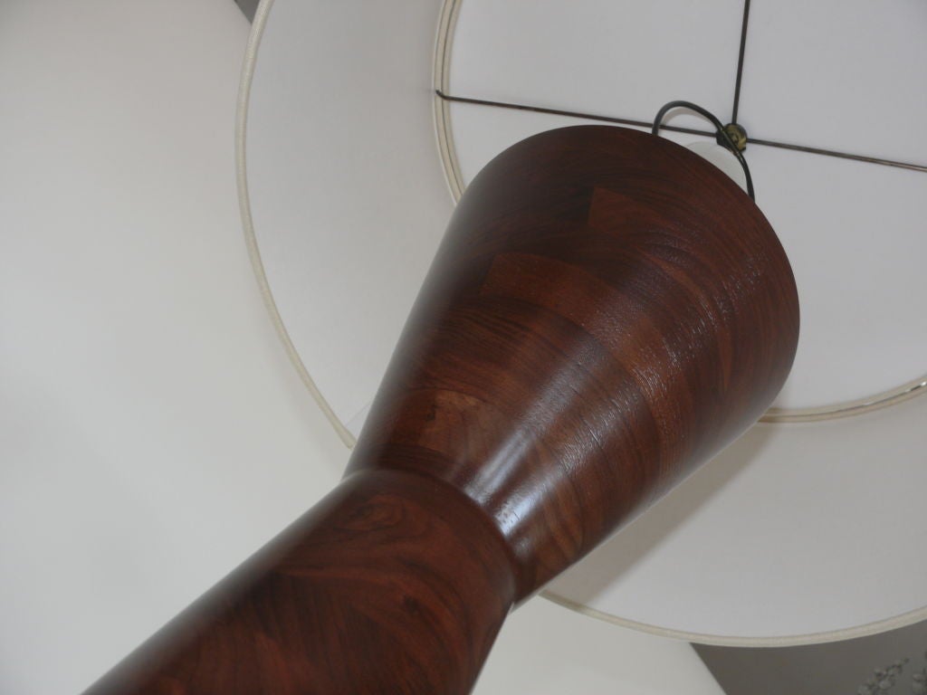 Solid Walnut Stacked Lamp 1