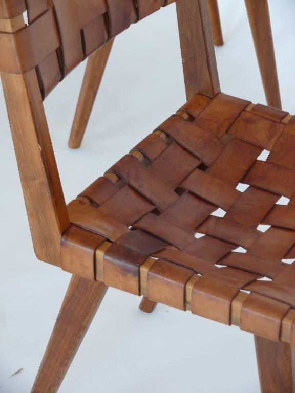Woven Leather and Wood Chairs 2