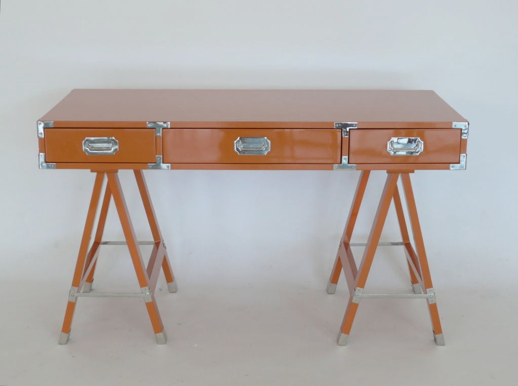 Tangerine Campaign Desk and Chair