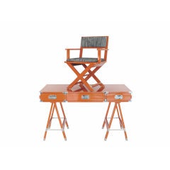 Tangerine Campaign Desk and Chair