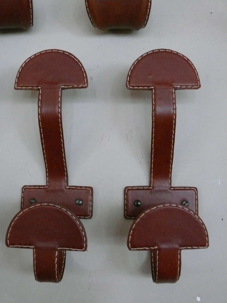 American Leather Hook in the style of Adnet