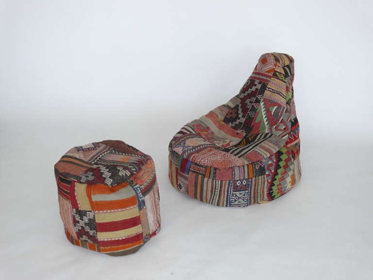 Vintage Turkish Bean Bag Chairs 1