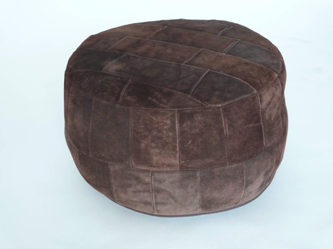 Suede Pair of Patchwork Ottomans by De Sede