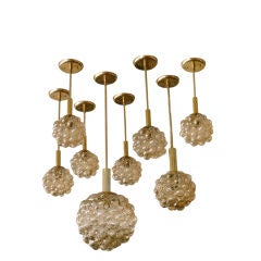 Austrian Amber Bubble Glass Pendants