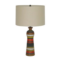 Striped Ceramic Table Lamp by Raymor