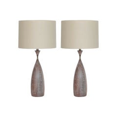 Cerused Walnut Table Lamps