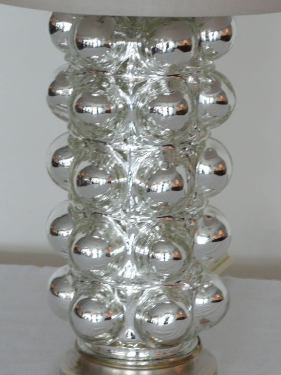Bubble Mercury Glass Lamps In Excellent Condition In Beverly Hills, CA
