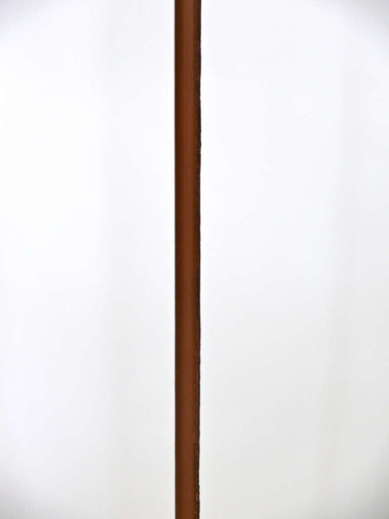 French Jacques Adnet Leather Floor Lamp