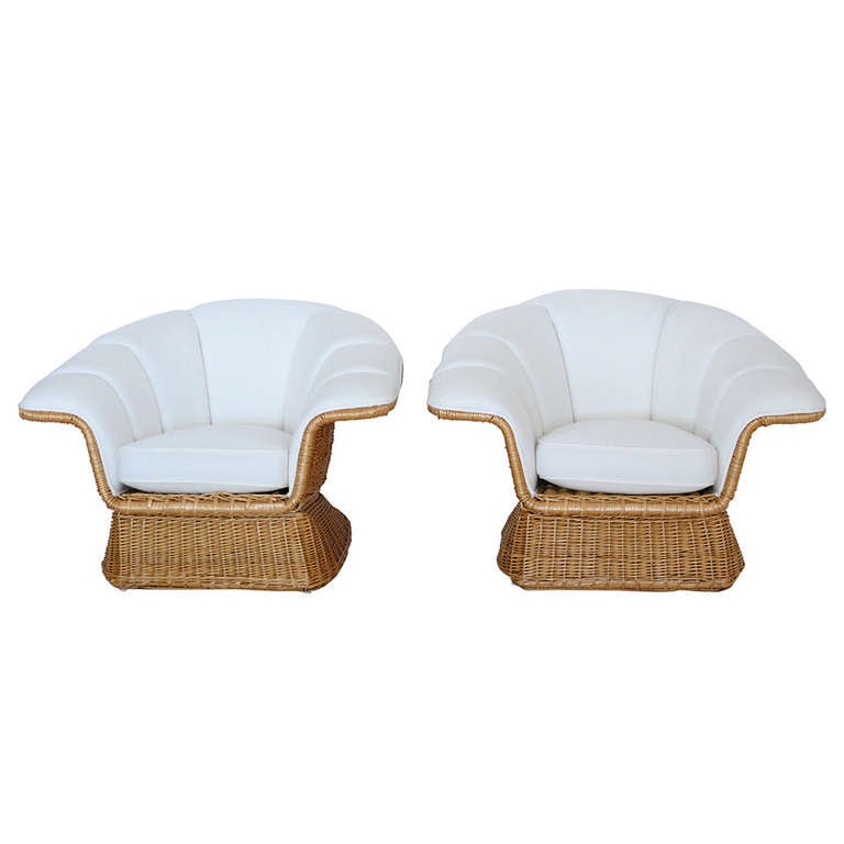 Wicker "Fan" Chairs by McGuire