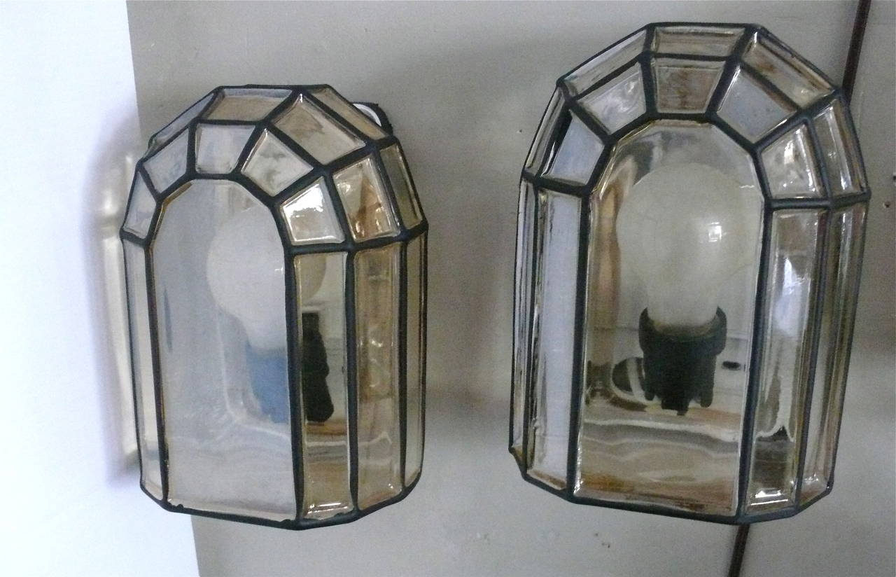 Austrian Iron and Glass Sconces In Excellent Condition In Beverly Hills, CA