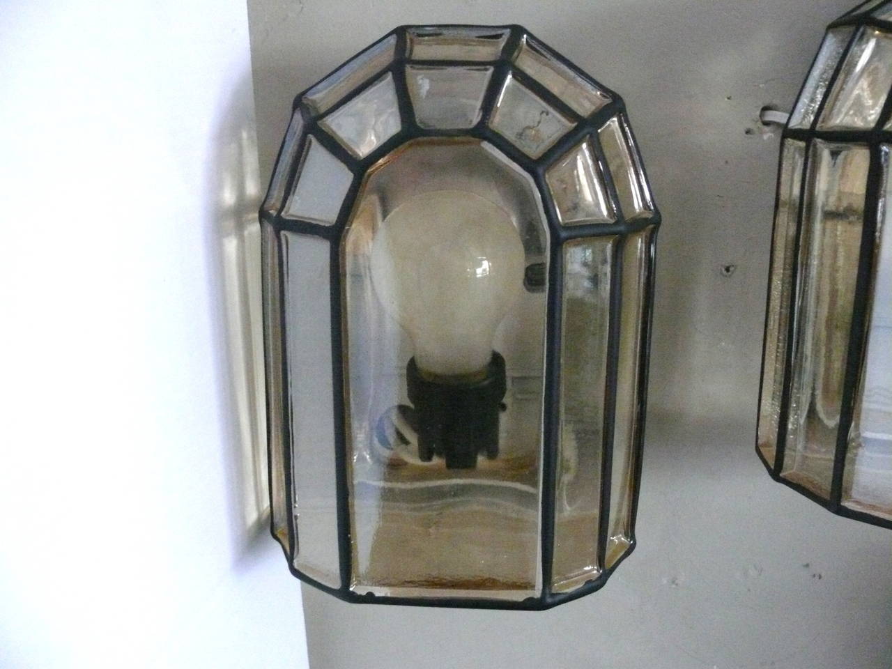 20th Century Austrian Iron and Glass Sconces