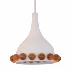 Tulip Pendant with Amber Glass Balls