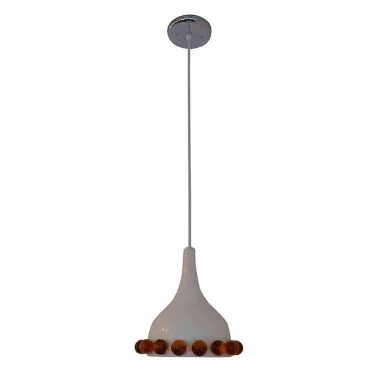 Tulip Pendant with Amber Glass Balls