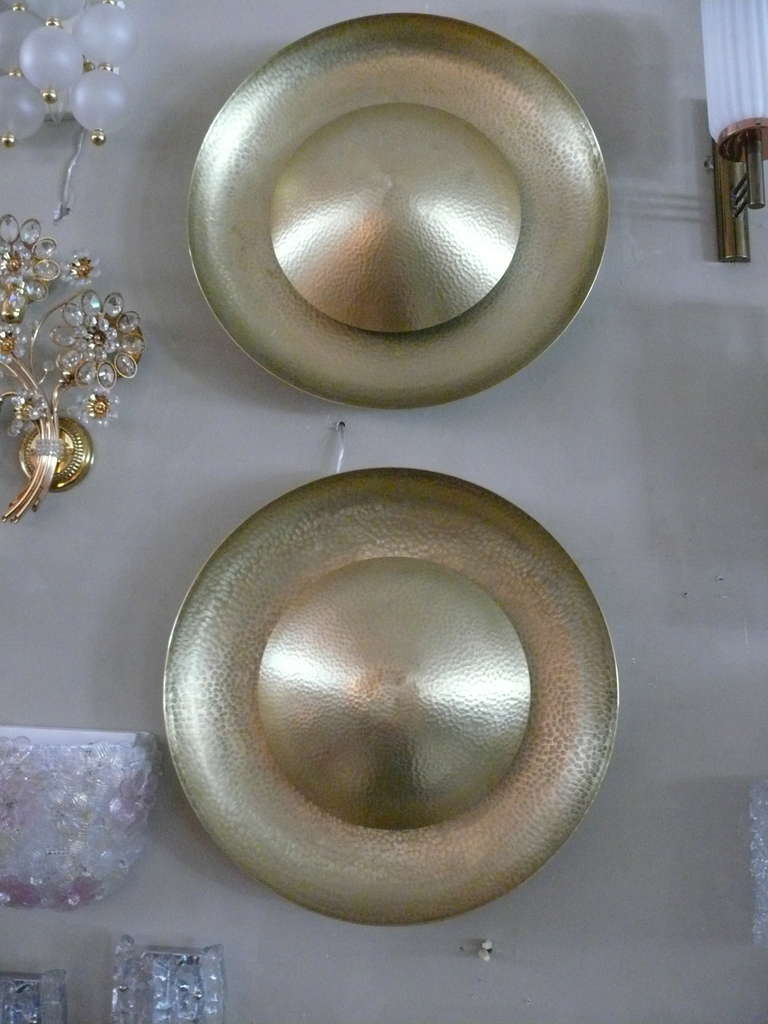Hammered Brass Dome Sconce by Orange Los Angeles