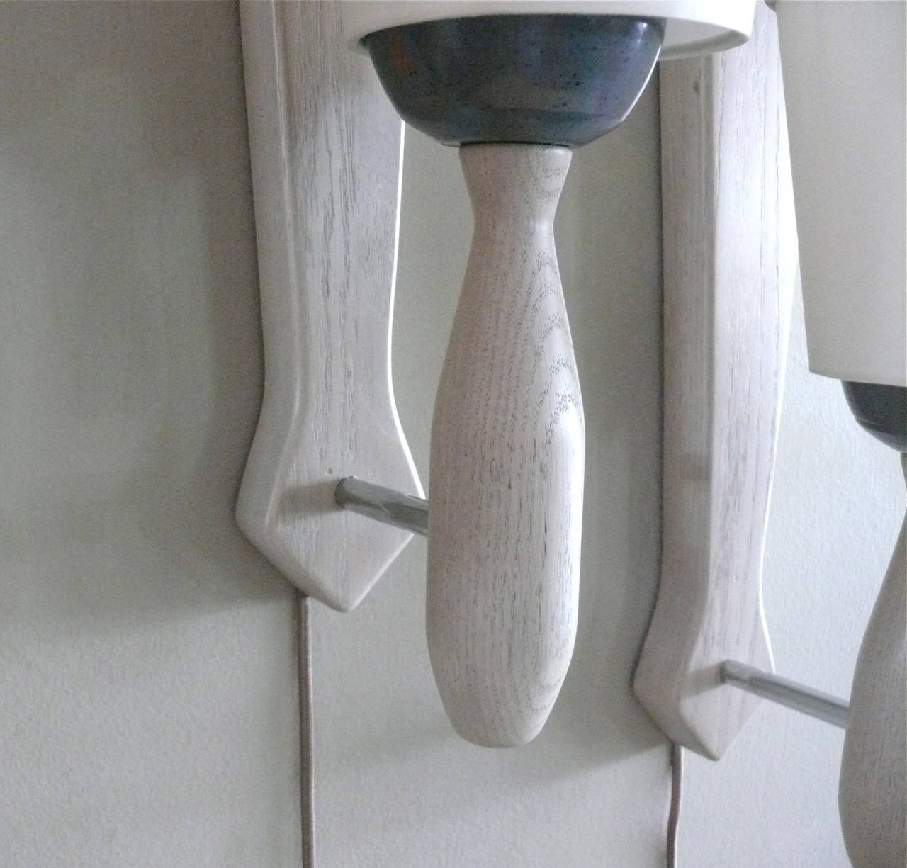 Guillerme et Chambron Wood Sconces In Excellent Condition In Beverly Hills, CA