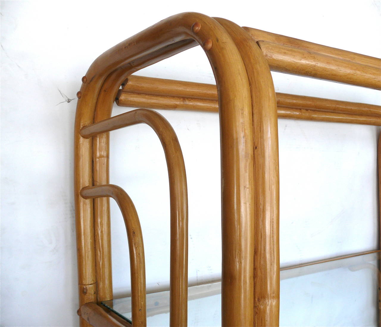 Mid-20th Century Pair of Bamboo Bookshelves