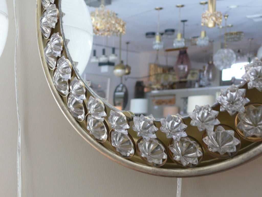 Italian Floral Backlit Mirror In Excellent Condition In Beverly Hills, CA