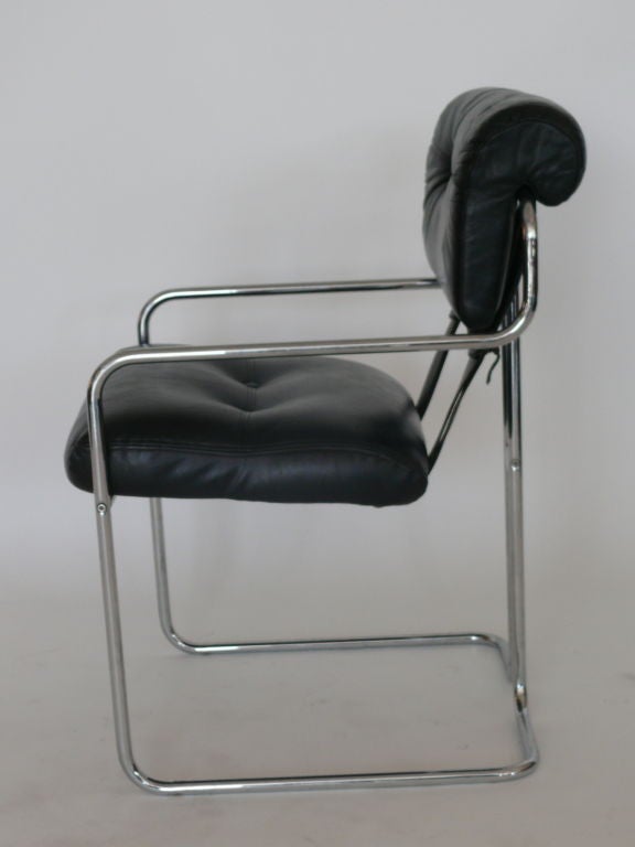 Chrome Pace Leather Dining Chairs