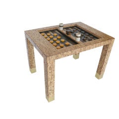 Bamboo Backgammon Table in the style of Karl Springer
