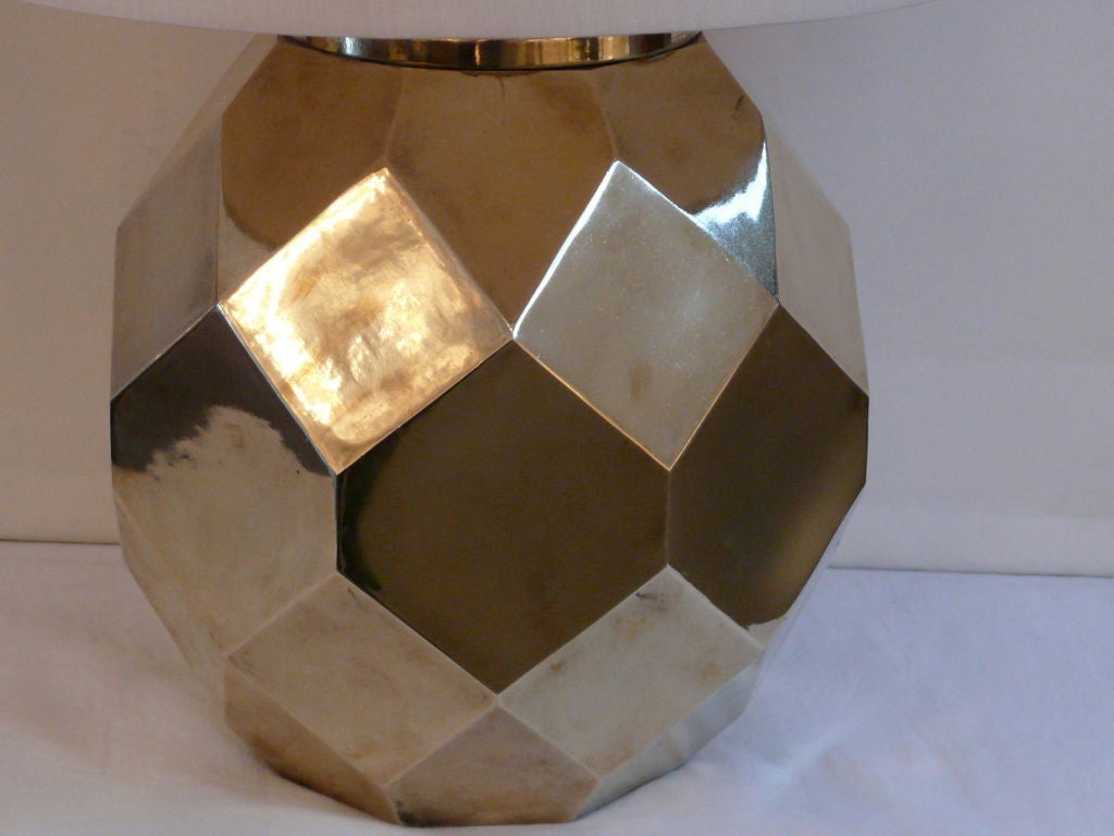 American Hexagon Ceramic Brass Lamps by Chapman