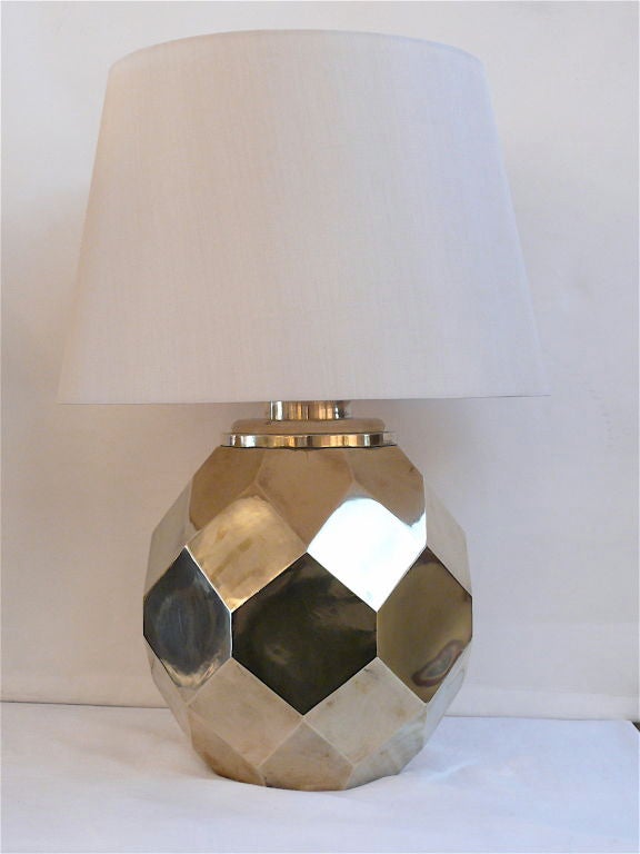 Hexagon Ceramic Brass Lamps by Chapman 5