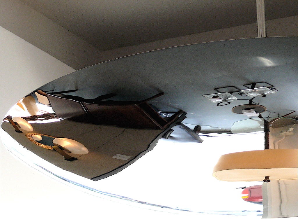 American Large Nickel Dome Ceiling Light