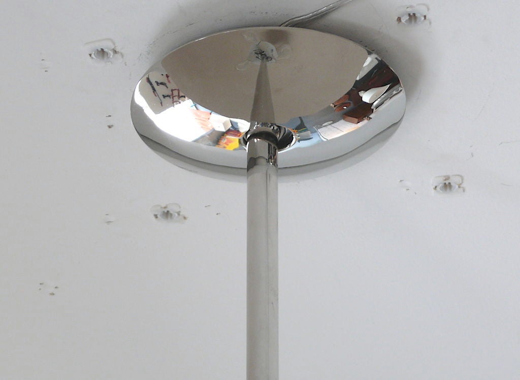 Contemporary Large Nickel Dome Ceiling Light