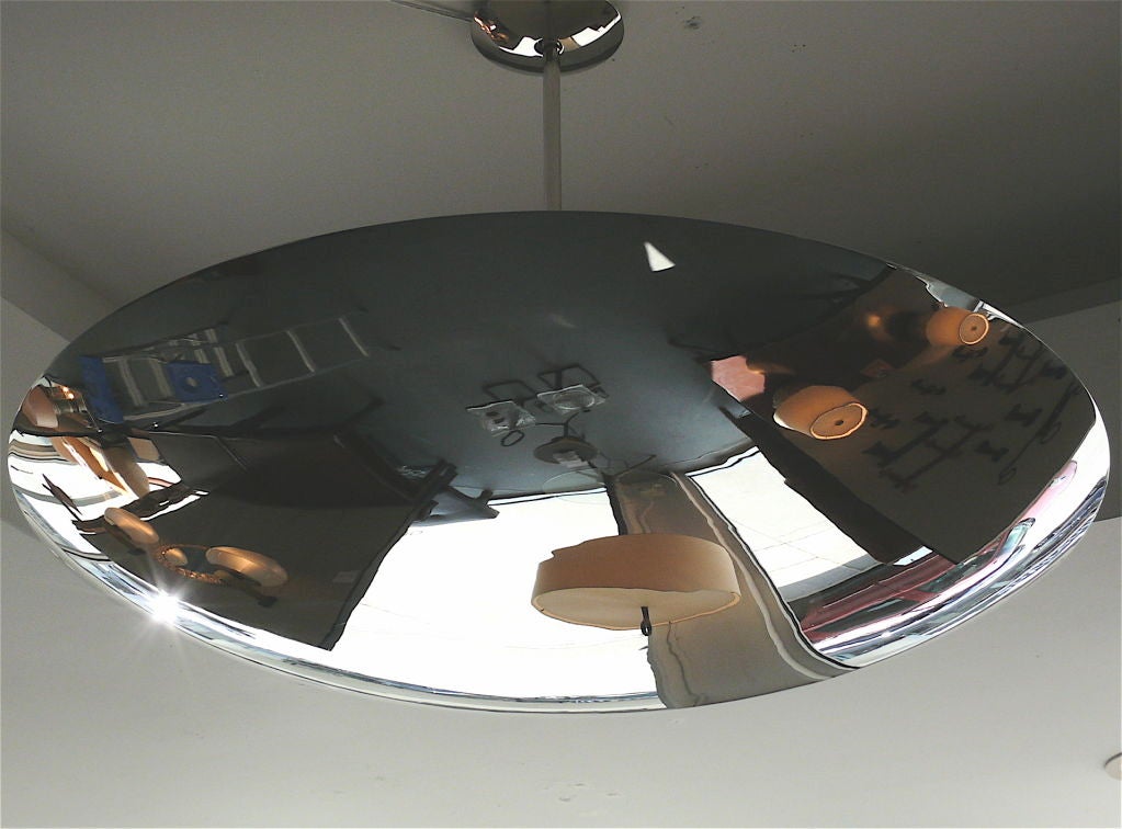 Large Nickel Dome Ceiling Light 1