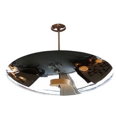 Large Nickel Dome Ceiling Light