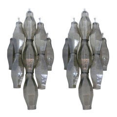 Pair of Venini Polyhedral Sconces